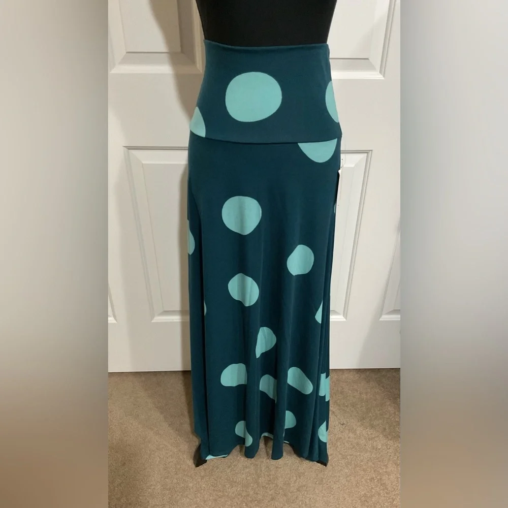 LuLaRoe Teal and Aqua Maxi Skirt - Picture 1 of 7